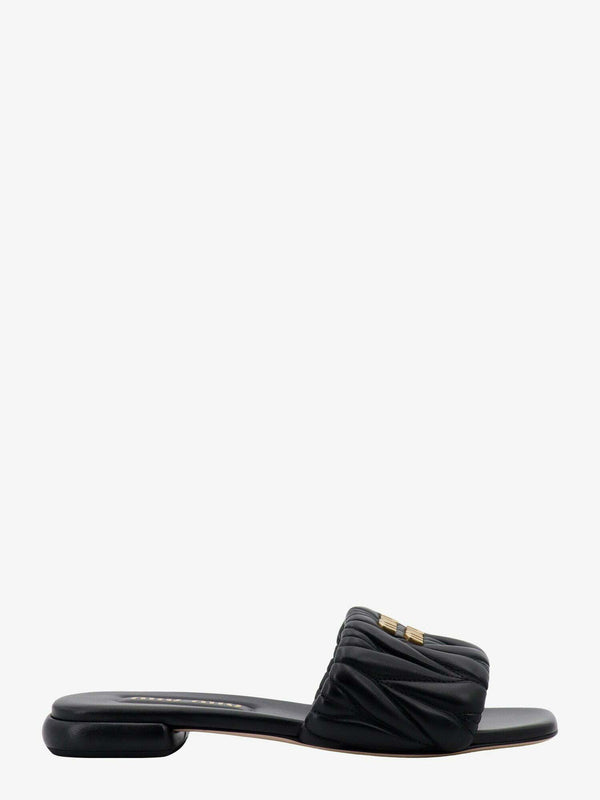 Miu Sandal Black Matelassé Leather