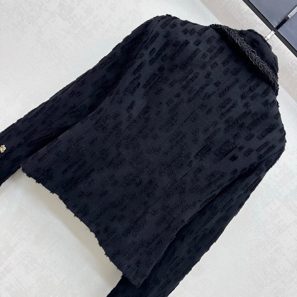 CC 26B Textured Wool Jacket With Collar Black 444356