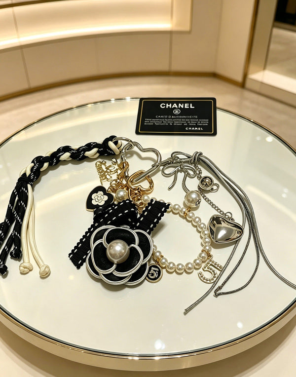 CC Black Camellia Flower Charm