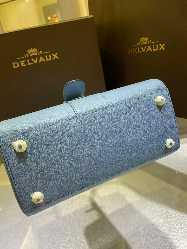Delvaux Tempo Baby Blue in Grained Calfskin