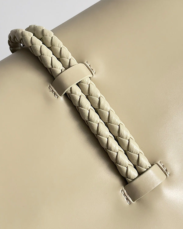 BV Liberta Crossbody Bag Buckle 30cm Beige Cowhide