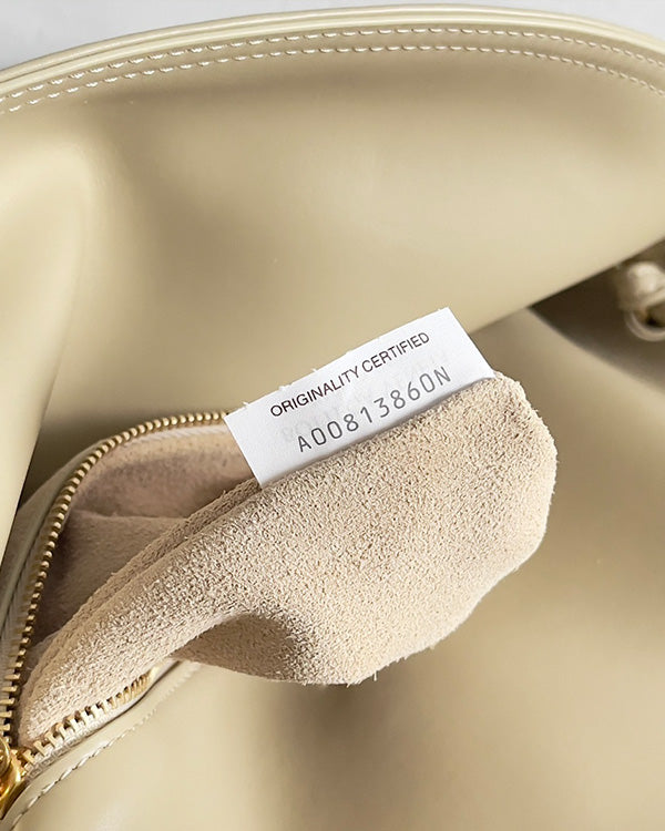 BV Liberta Crossbody Bag Buckle 30cm Beige Cowhide