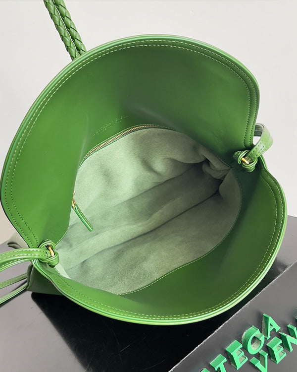 BV Liberta Crossbody Bag Buckle 30cm Green Pepper Cowhide