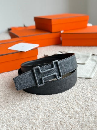 HM Buckle Belt Black Calfskin 187504