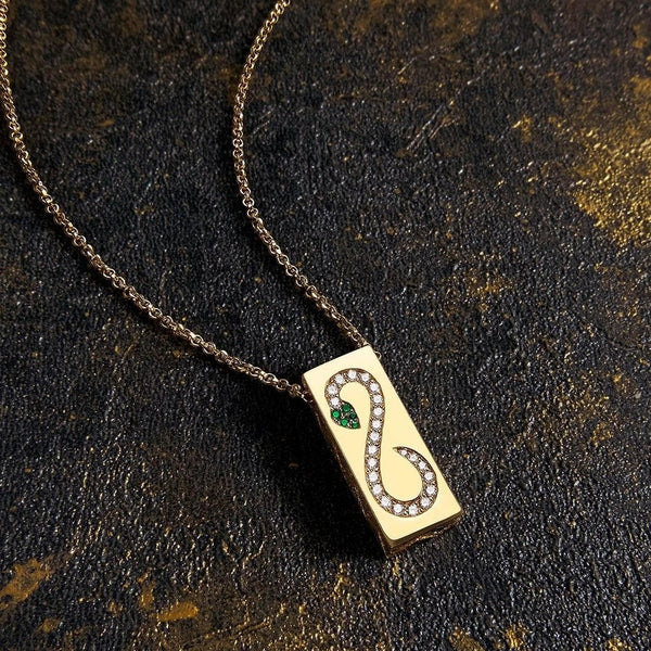 SERPENTI AND STARS RECTANGLE PEDANT NECKLACE