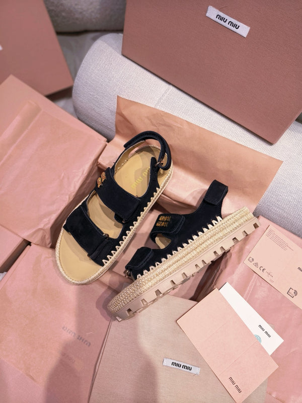 Miu 2026 Strappy Sandals Suede 155479