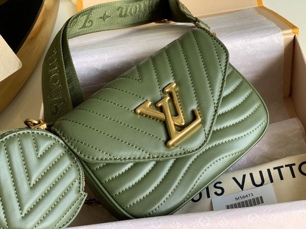 MULTI-POCHETTE KHAKI CALKSKIN 19CM CROSS BODY BAG