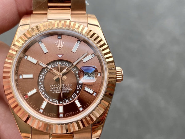 SKY-DWELLER 42 QUADRANTE MARRONE ORO ROSA