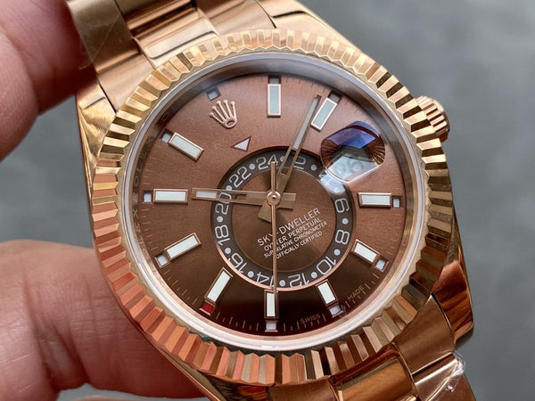 SKY-DWELLER 42 QUADRANTE MARRONE ORO ROSA