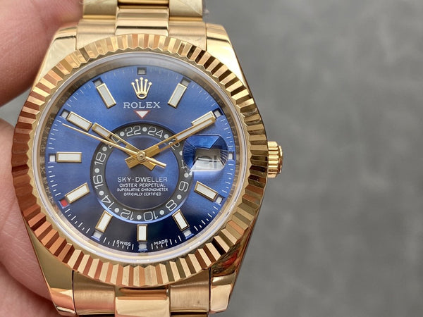 SKY-DWELLER 42 YELLOW GOLD BLUE DIAL