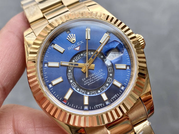 SKY-DWELLER 42 YELLOW GOLD BLUE DIAL