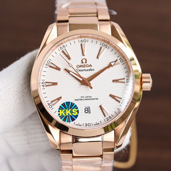 SEAMASTER AQUA TERRA 41MM ROSE GOLD CASE STEEL BRACELET