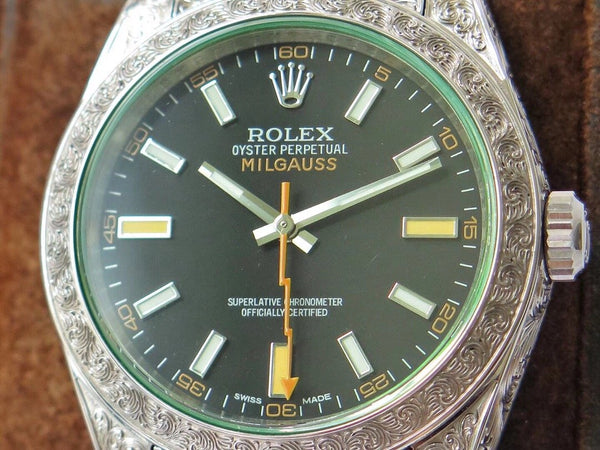 MILGAUSS 40MM STAINLESS STEEL GREEN BLACK ORANGE DIAL