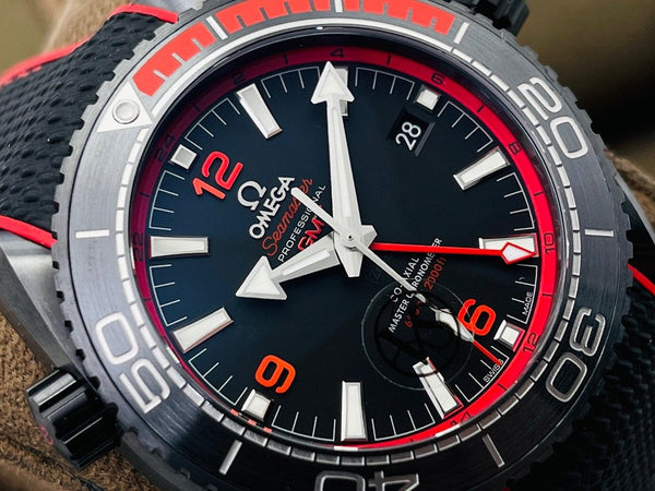 SEAMASTER PLANET OCEAN GMT 600 BLACK CASE RED BEZEL
