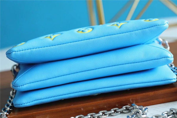 POCHETTE COUSSIN 20 MONOGRAMMA GIALLO VERDE MENTA