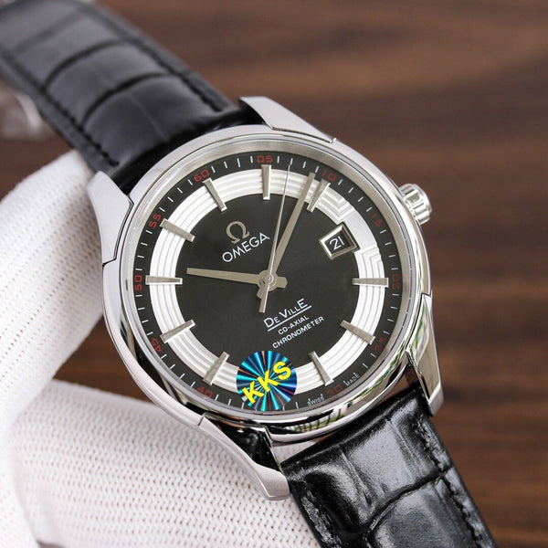 DE VILLE HOUR VISION 41MM STEEL CASE LEATHER STRAP