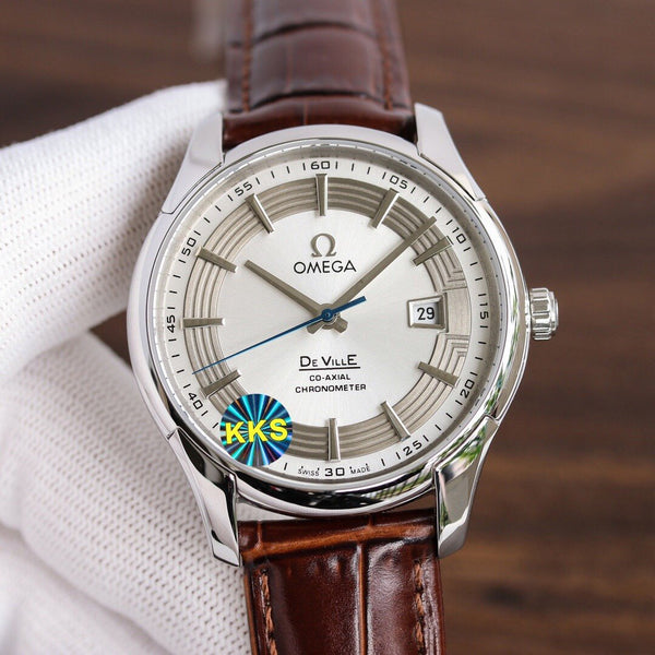 DE VILLE HOUR VISION 41MM STEEL CASE LEATHER STRAP