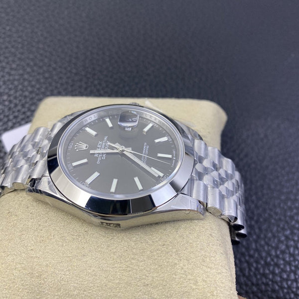 DATEJUST 41MM SMOOTH BEZEL GREY DIAL JUBILEE BRACELET