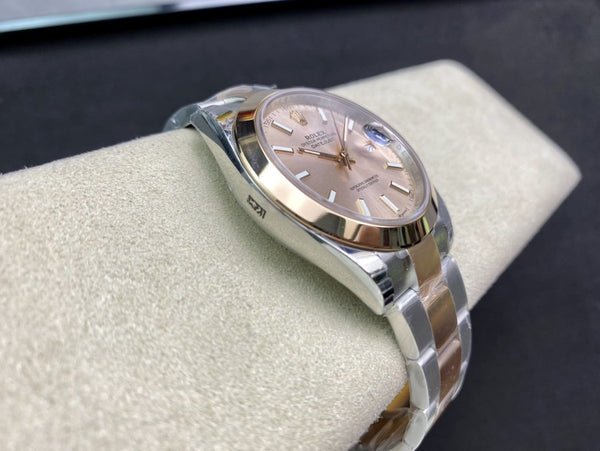 DATEJUST 41MM SMOOTH BEZEL GOLD STEEL GREY DIAL
