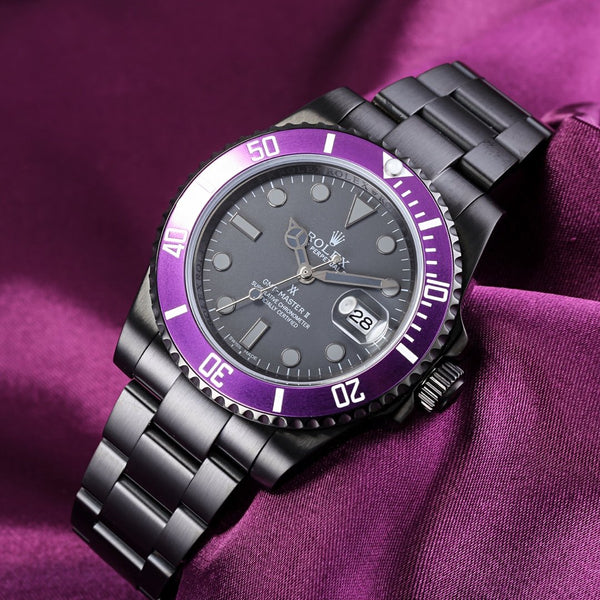 GMT - MASTER II CUSTOM BLACK CASE PURPLE BEZEL