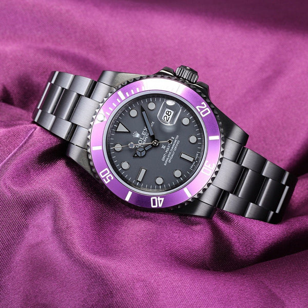 GMT - MASTER II CUSTOM BLACK CASE PURPLE BEZEL