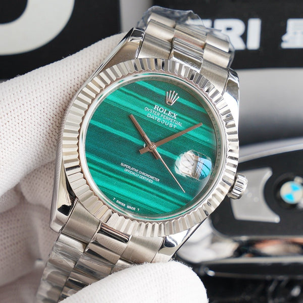 DATEJUST 41 STAINLESS STEEL CUSTOM BLUE EMERALD DIAL