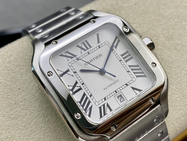 SANTOS DE CARTIE LARGE STEEL CASE WHITE DIAL