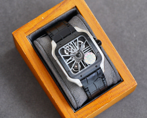 SANTOS BLACK BEZEL SKELETON