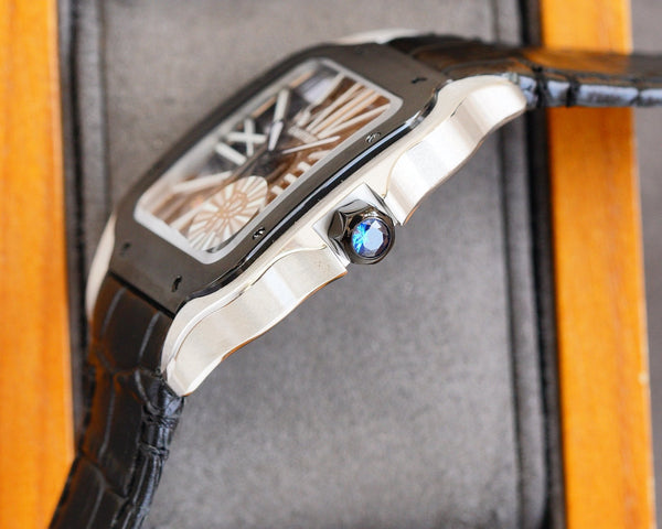 SANTOS BLACK BEZEL SKELETON