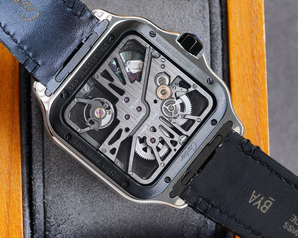 SANTOS BLACK BEZEL SKELETON