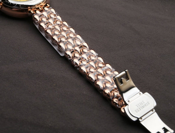 DEVILLE PRESTIGE 32MM ROSE GOLD DIAMOND BEZEL MOP DIAL