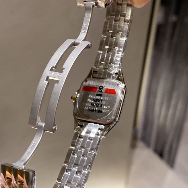 PANTHERE 22MM QUARTZ GOLD STEEL DIAMOND BEZEL