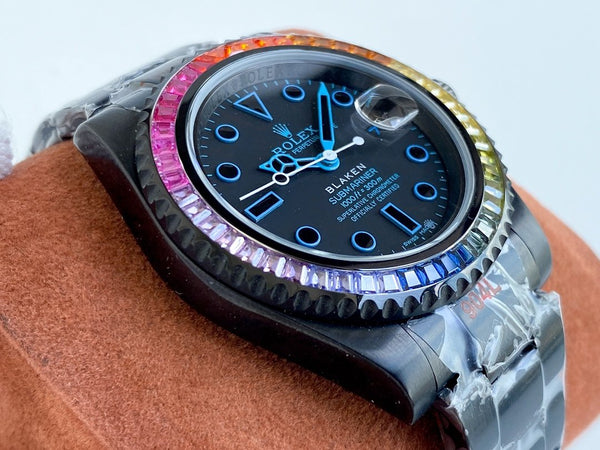 SUBMARINER DATE 40 CUSTOM RAINBOW BLACK BLUE LIMITED EDITION