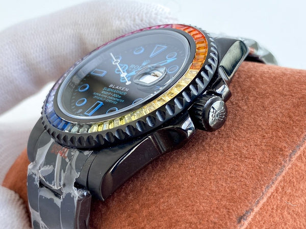 SUBMARINER DATE 40 CUSTOM RAINBOW BLACK BLUE LIMITED EDITION