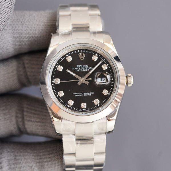 DATEJUST 41MM STEEL SMOOTH BEZEL DIAMOND NUMERALS