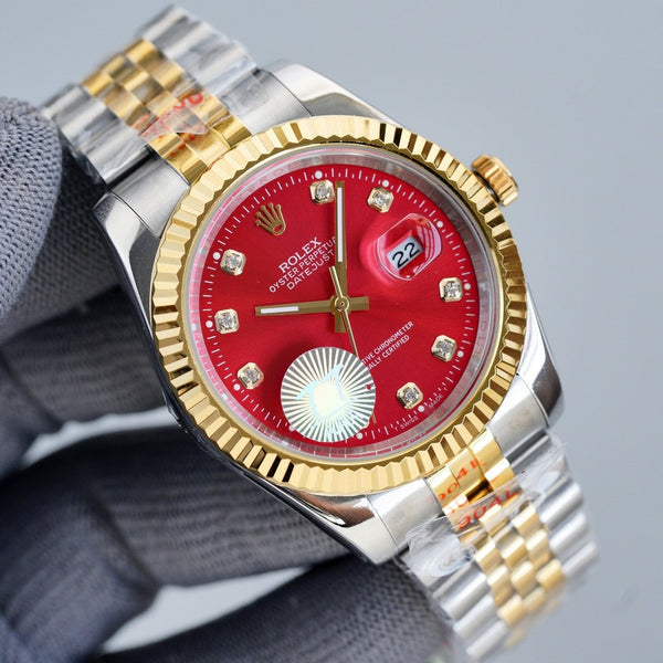 DATEJUST 41MM TWO-TONE RED DIAL JUBILEE BRACELET