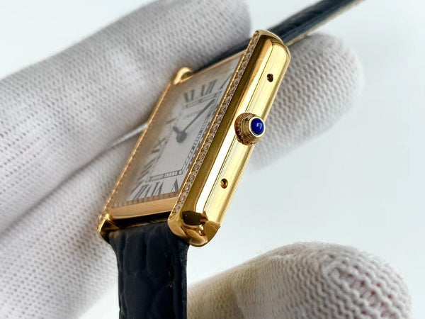 TANK SOLO QUARTZ DIAMOND BEZEL CROCODILE SKIN