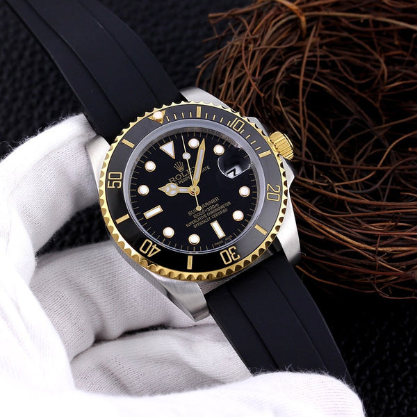 SUBMARINER DATE 40 GOLD CASE RUBBER STRAP