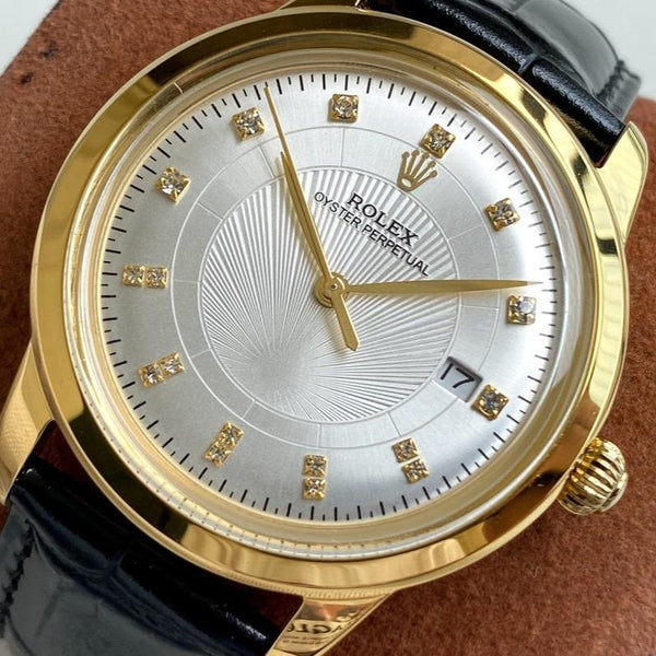 OYSTER PERPETUAL 40MM GOLD CASE LEATHER STRAP