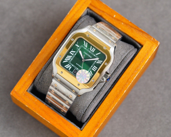 SANTOS 40MM TWO-TONE GREEN DIAL LIMITED EDITION