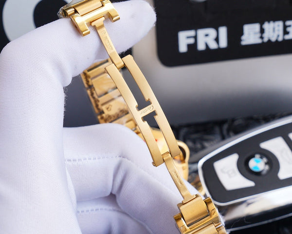 BALLON BLEU 33MM GOLD GREEN DIAL DIAMOND NUMERALS