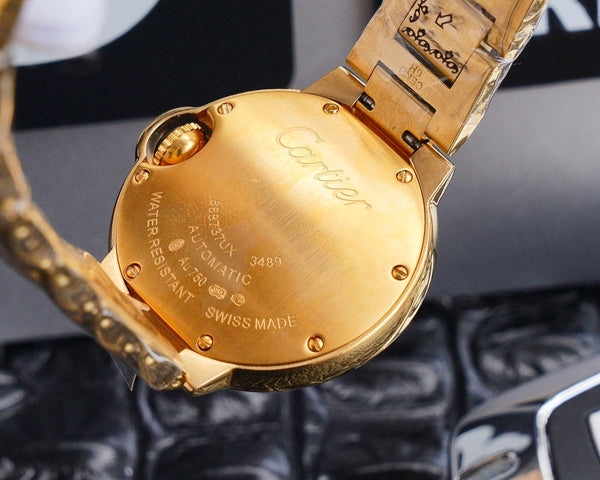 BALLON BLEU 33MM GOLD GREEN DIAL DIAMOND NUMERALS