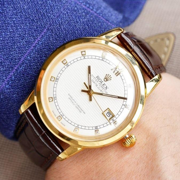 OYSTER PERPETUAL 41MM GOLD CASE DIAMOND NUMERALS