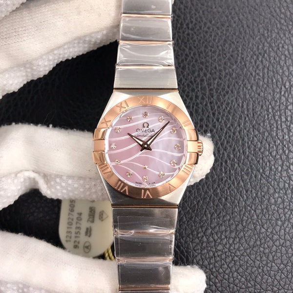 CONSTELLATION 27MM QUARTZ GOLD STEEL MOP DIAL