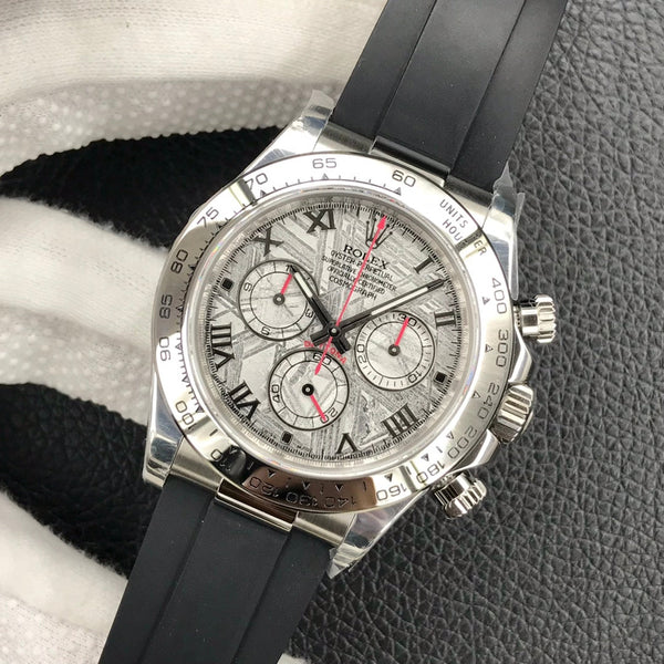 DAYTONA 40MM METEORITE ROMAN DIAL 116509 RUBBER STRAP