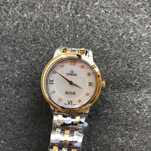 DEVILLE PRESTIGE 27MM QUARTZ GOLD STEEL DIAMOND NUMERALS