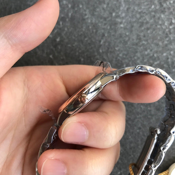 DEVILLE PRESTIGE 27MM QUARTZ ROSE GOLD STEEL DIAMOND NUMERALS