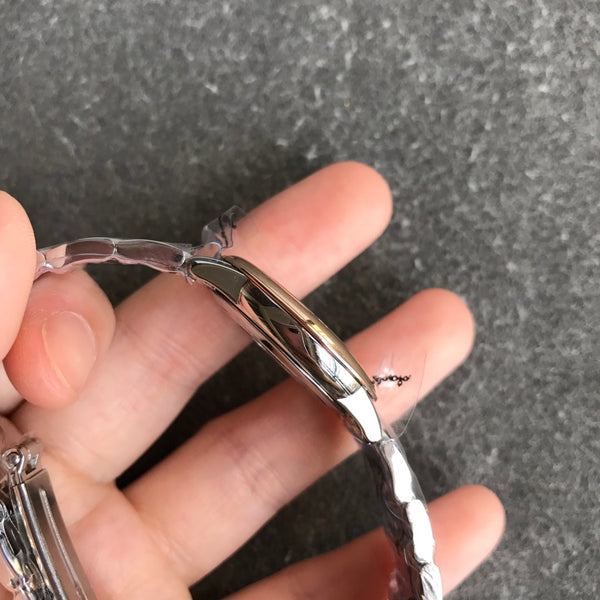 DEVILLE PRESTIGE 27MM QUARTZ ROSE GOLD STEEL DIAMOND NUMERALS