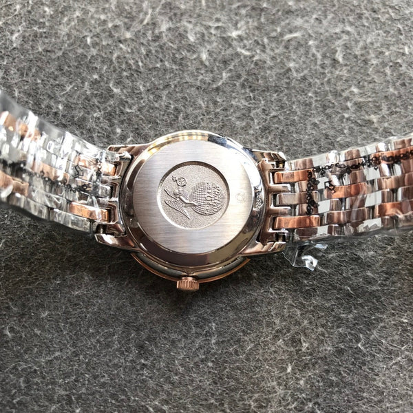 DEVILLE PRESTIGE 27MM QUARTZ ROSE GOLD STEEL DIAMOND NUMERALS