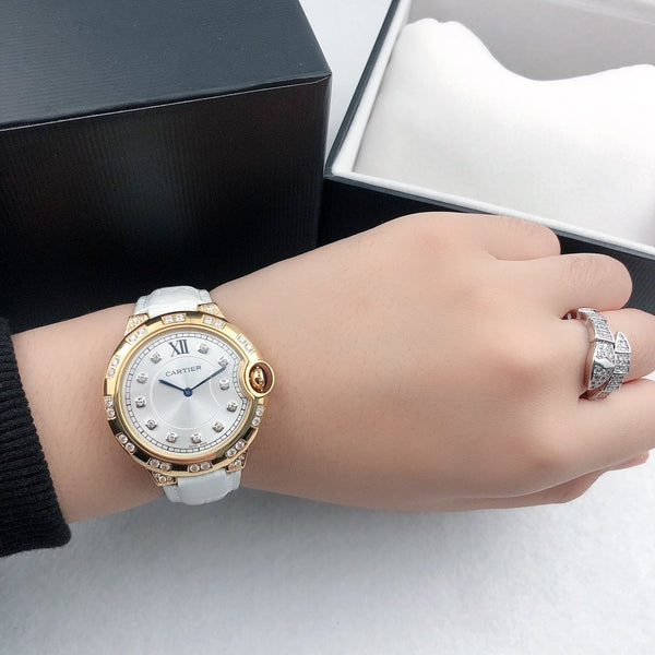 BALLON BLEU 36MM GOLD CASE DIAMOND NUMERALS